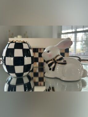MacKenzie-Childs Bunny Hostess Napkin Weight and Toothpick Holder